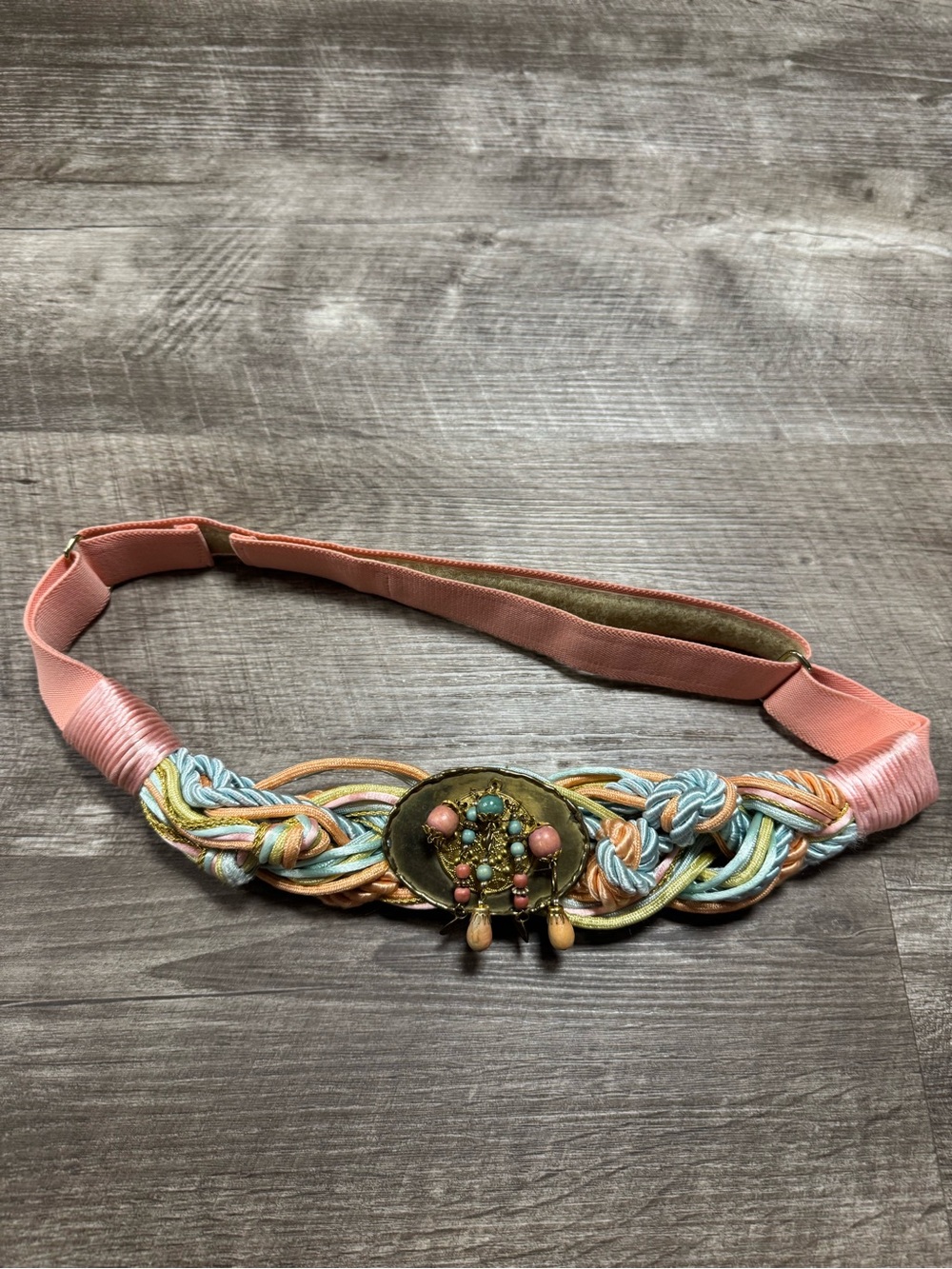 Unique Vintage Braided Velcro Belt